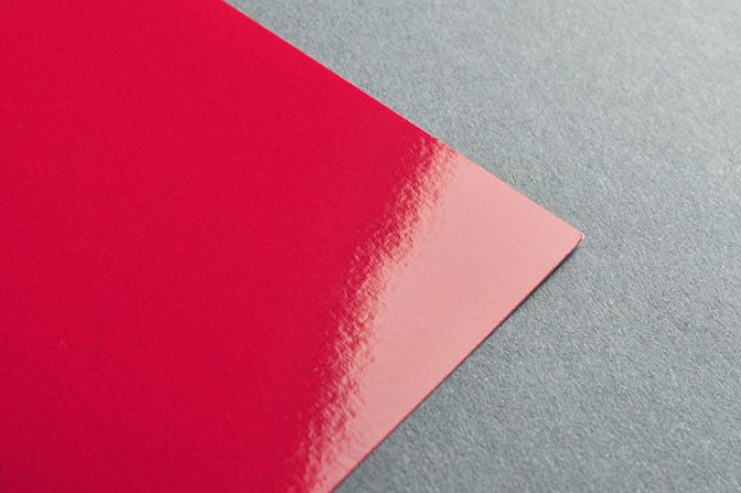 Red Glaskote Business Card Stock